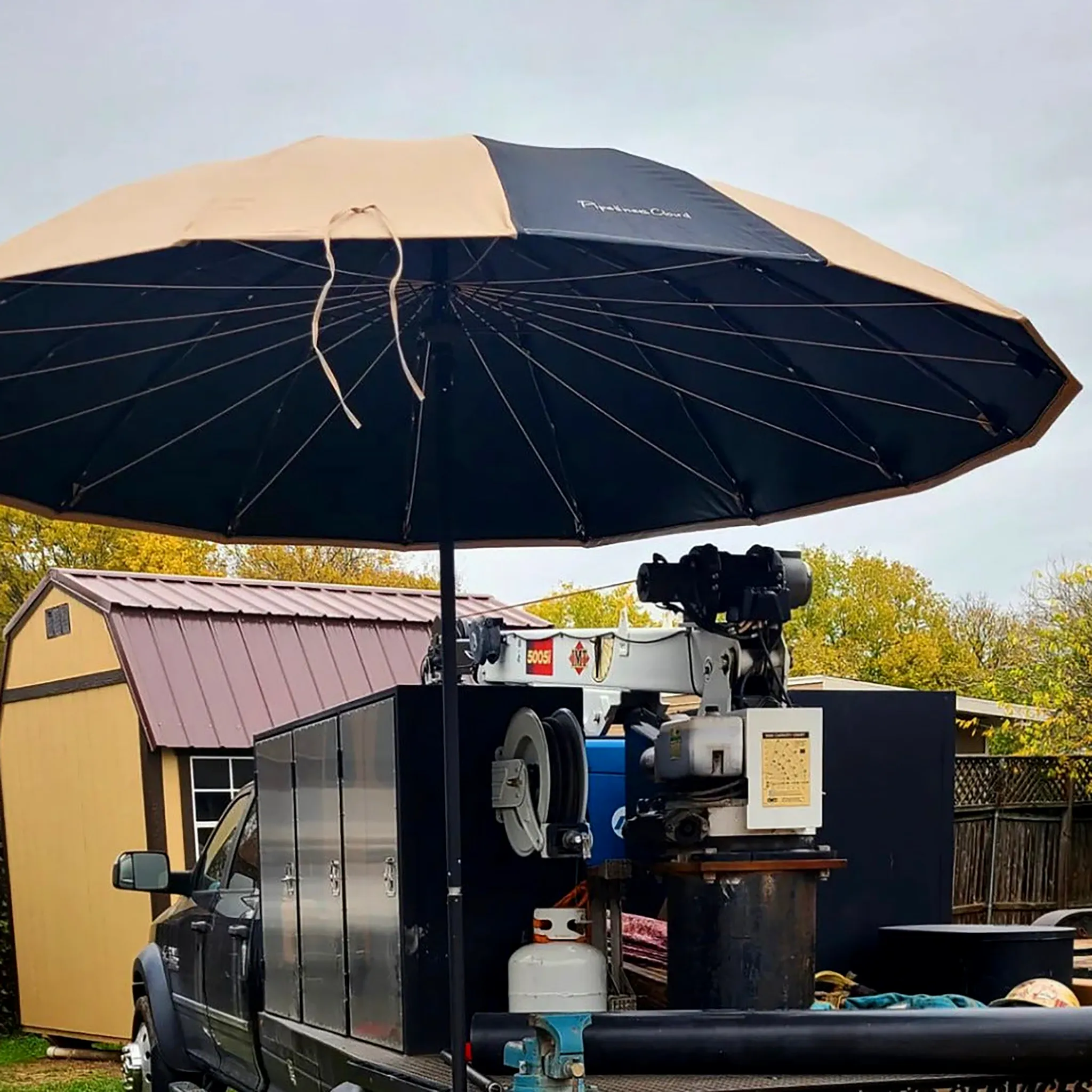 10' Khaki Pipeliners Cloud Umbrella