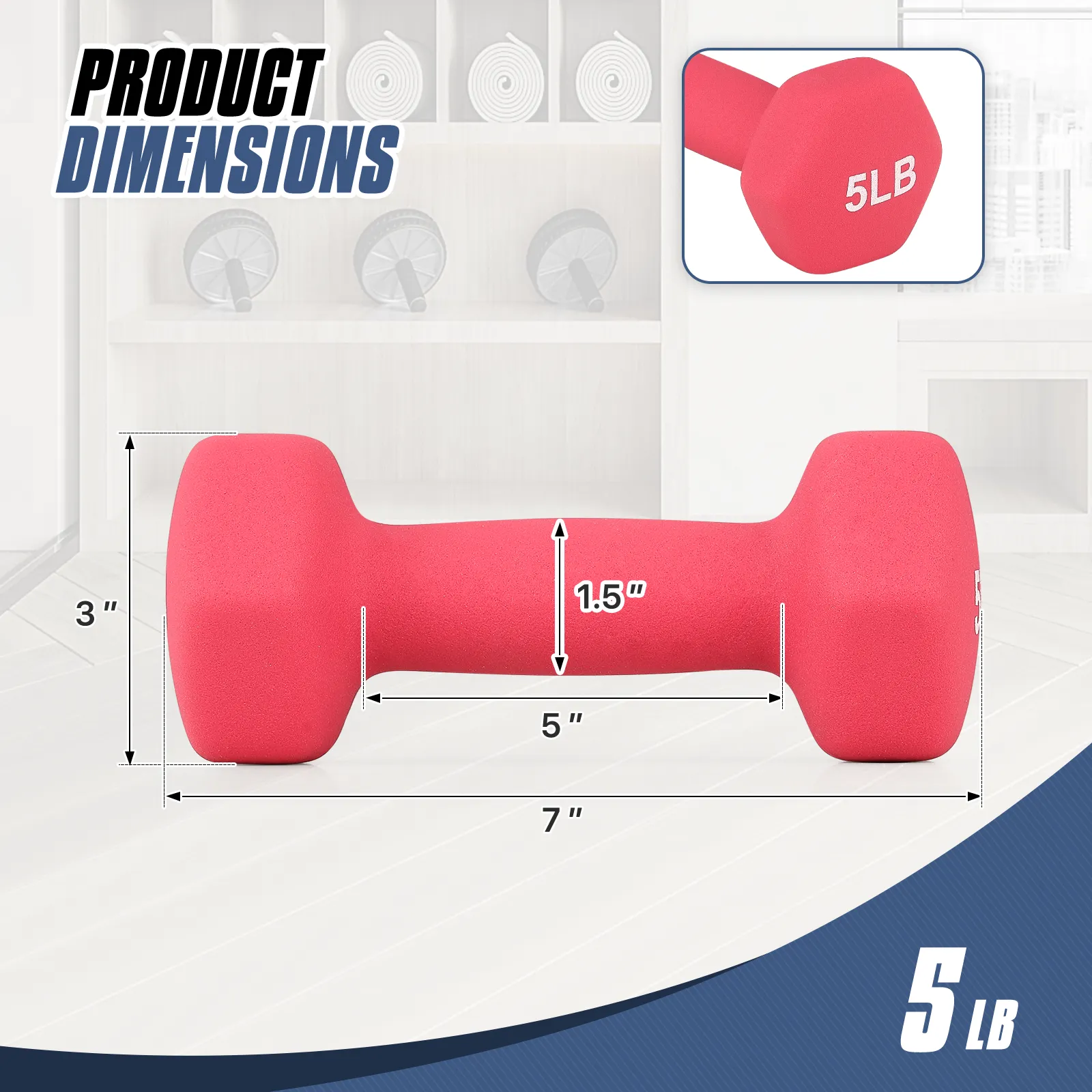 2x 5LB Grip Workout Dumbbel