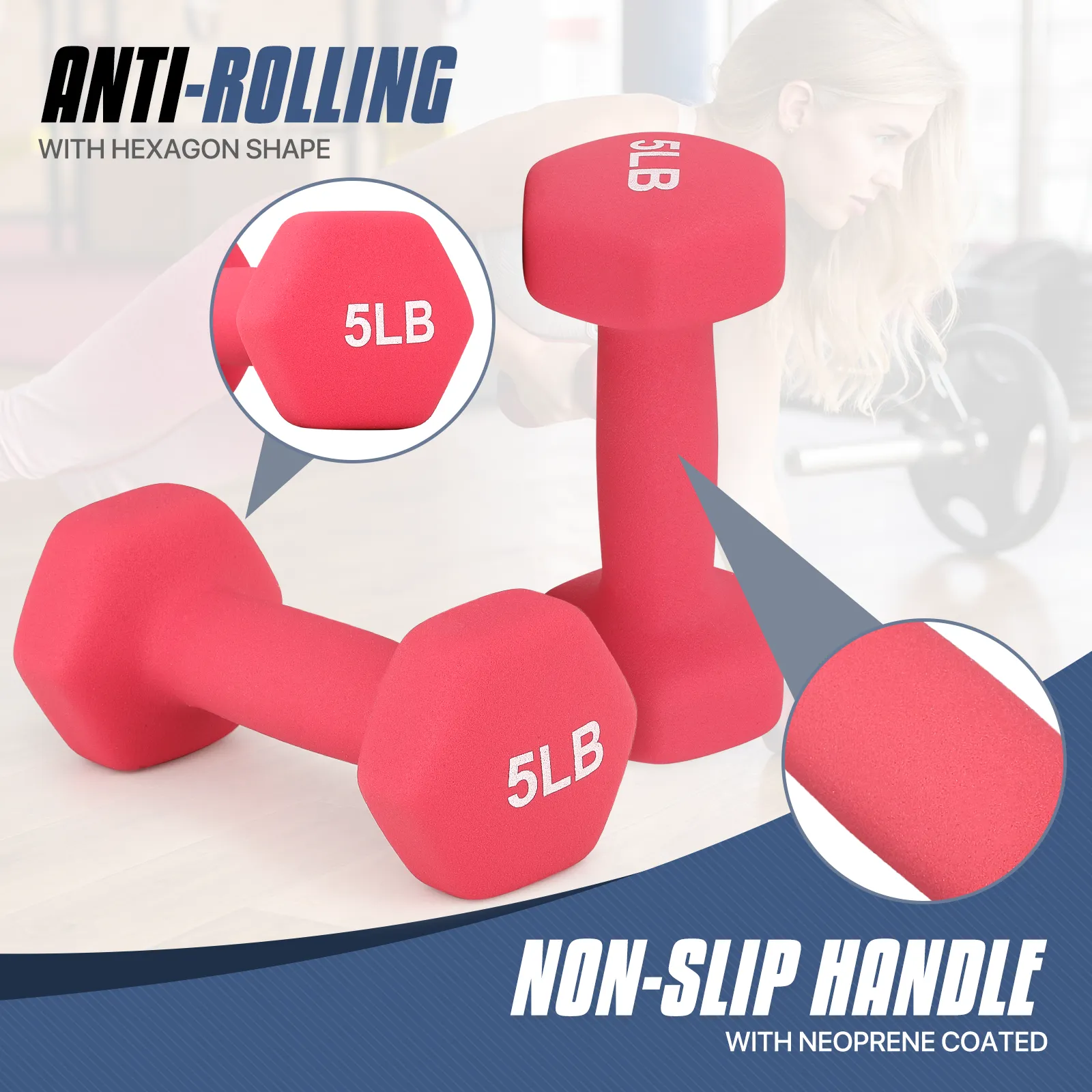 2x 5LB Grip Workout Dumbbel