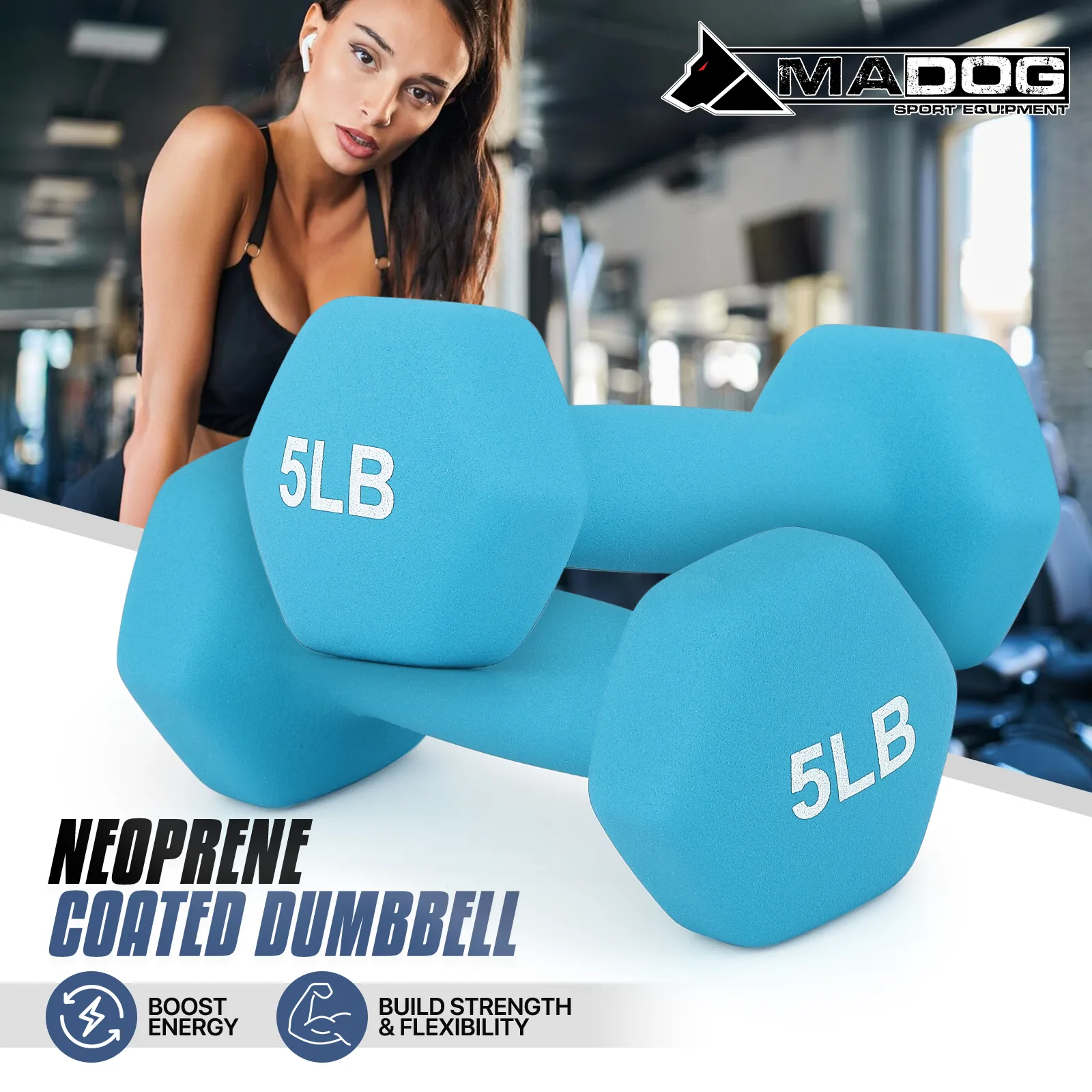 2x 5LB Grip Workout Dumbbel