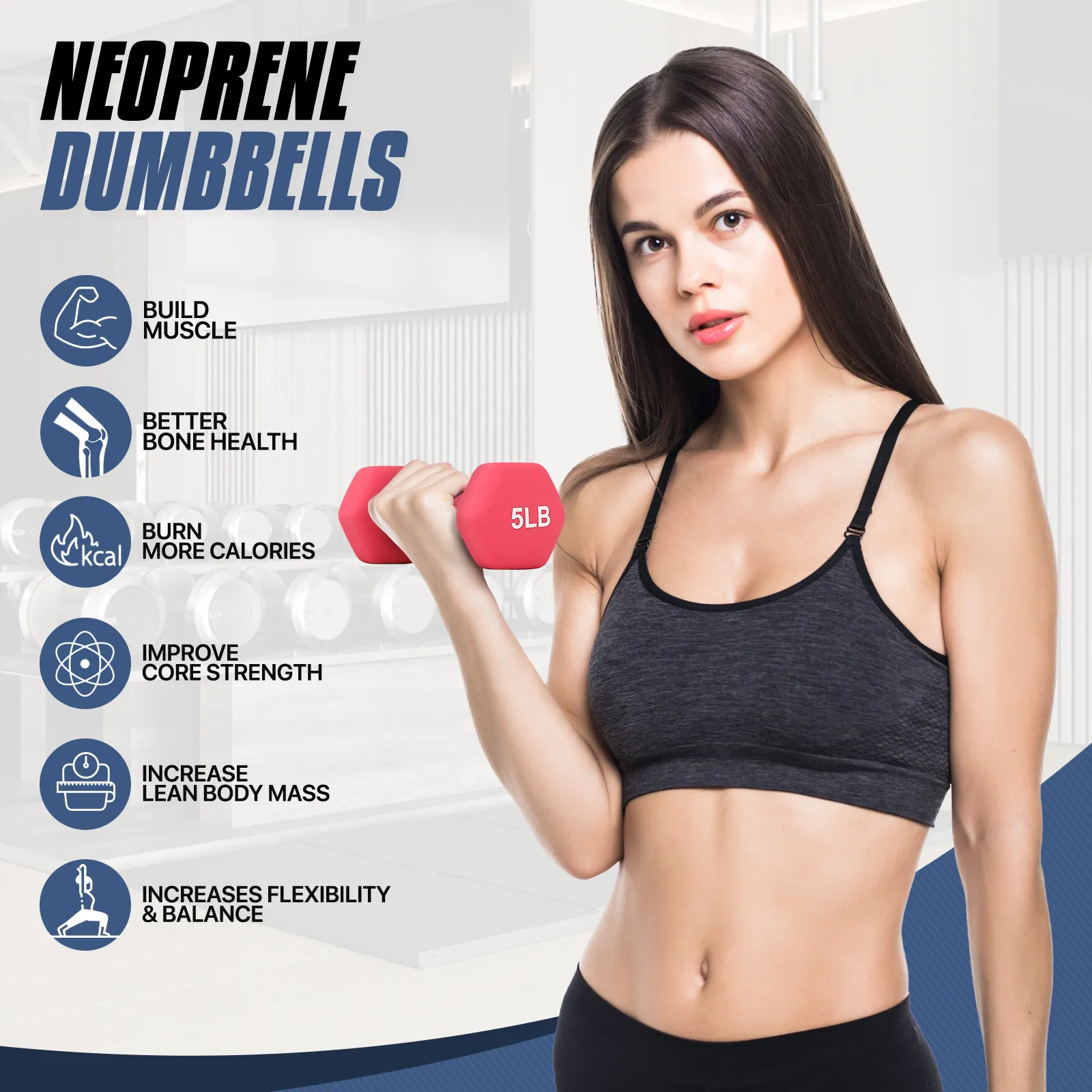 2x 5LB Grip Workout Dumbbel