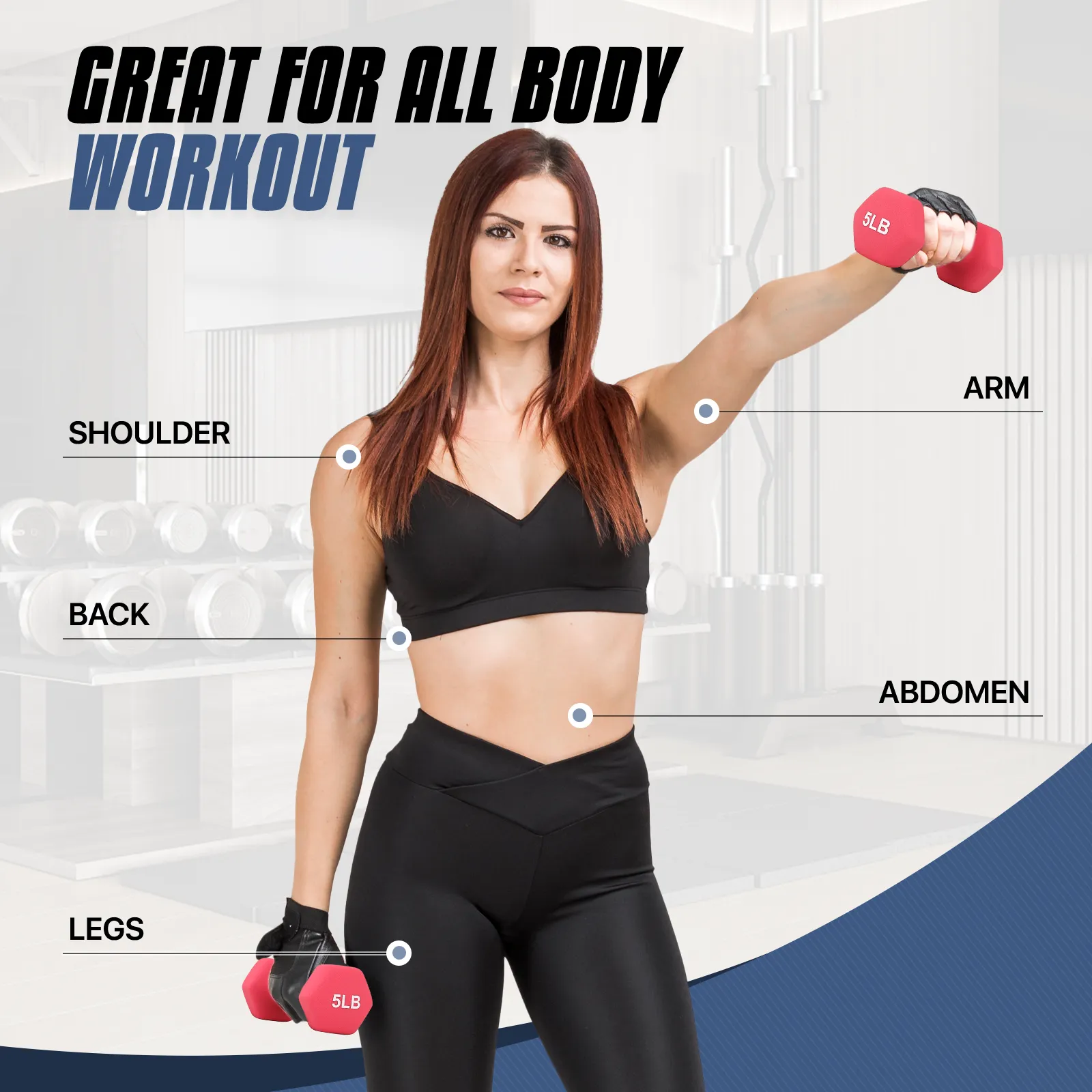 2x 5LB Grip Workout Dumbbel