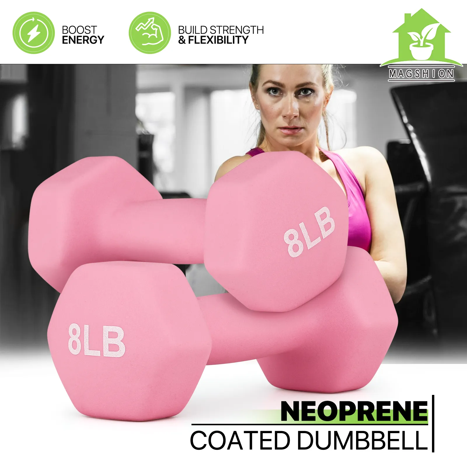 2x 8LB Grip Workout Dumbbel