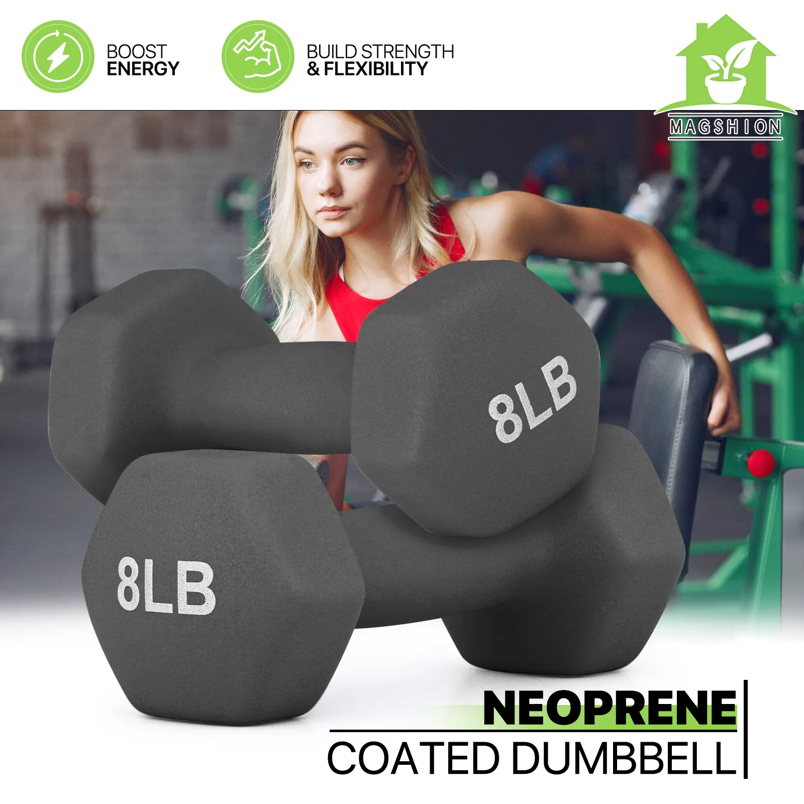 2x 8LB Grip Workout Dumbbel
