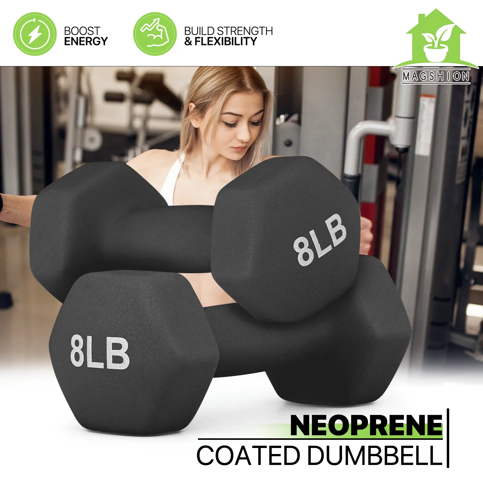 2x 8LB Grip Workout Dumbbel