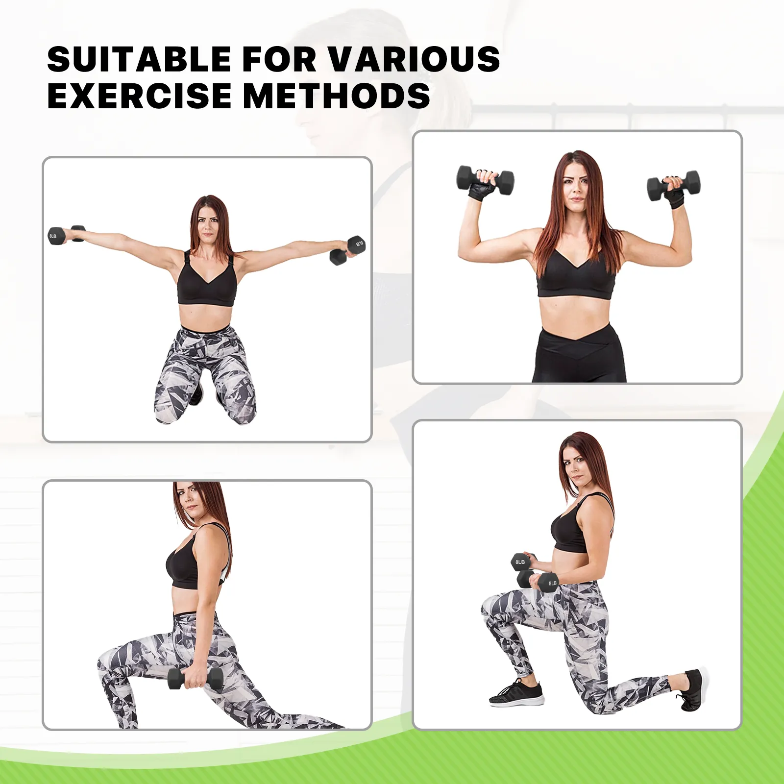 2x 8LB Grip Workout Dumbbel