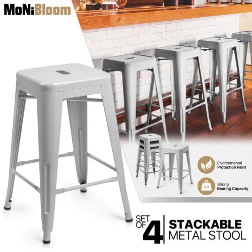 4 Pcs 24.5" Stackable Bar Stool
