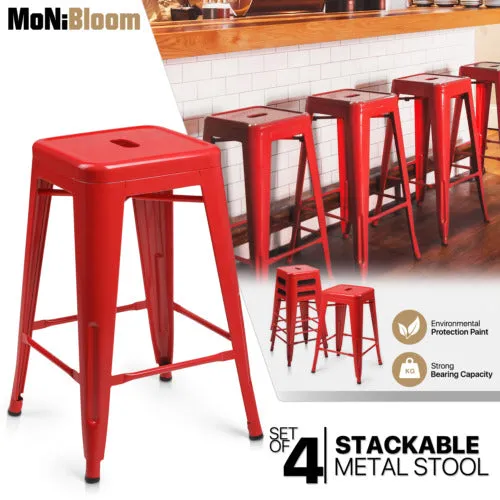 4 Pcs 24.5" Stackable Bar Stool
