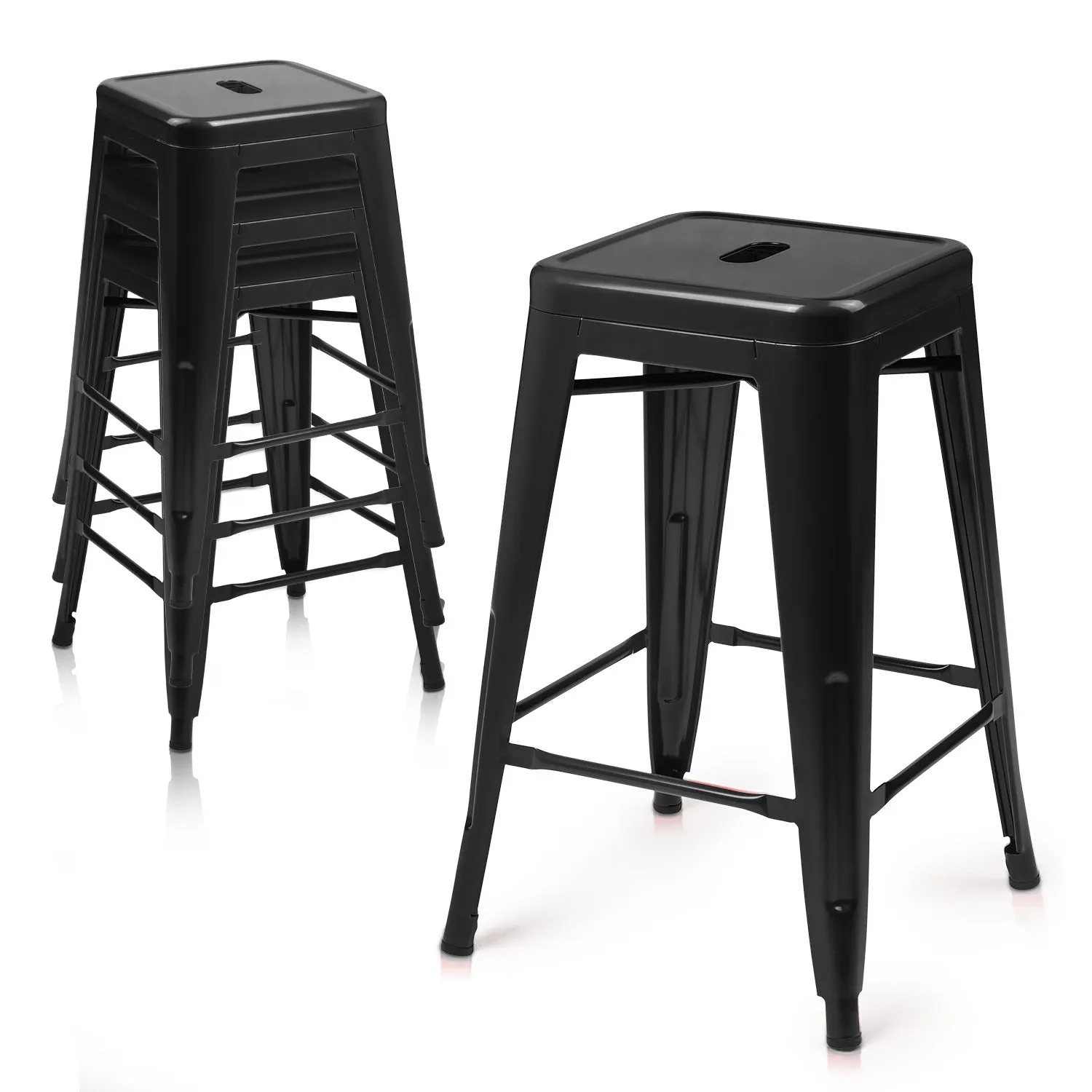4 Pcs 24.5" Stackable Bar Stool