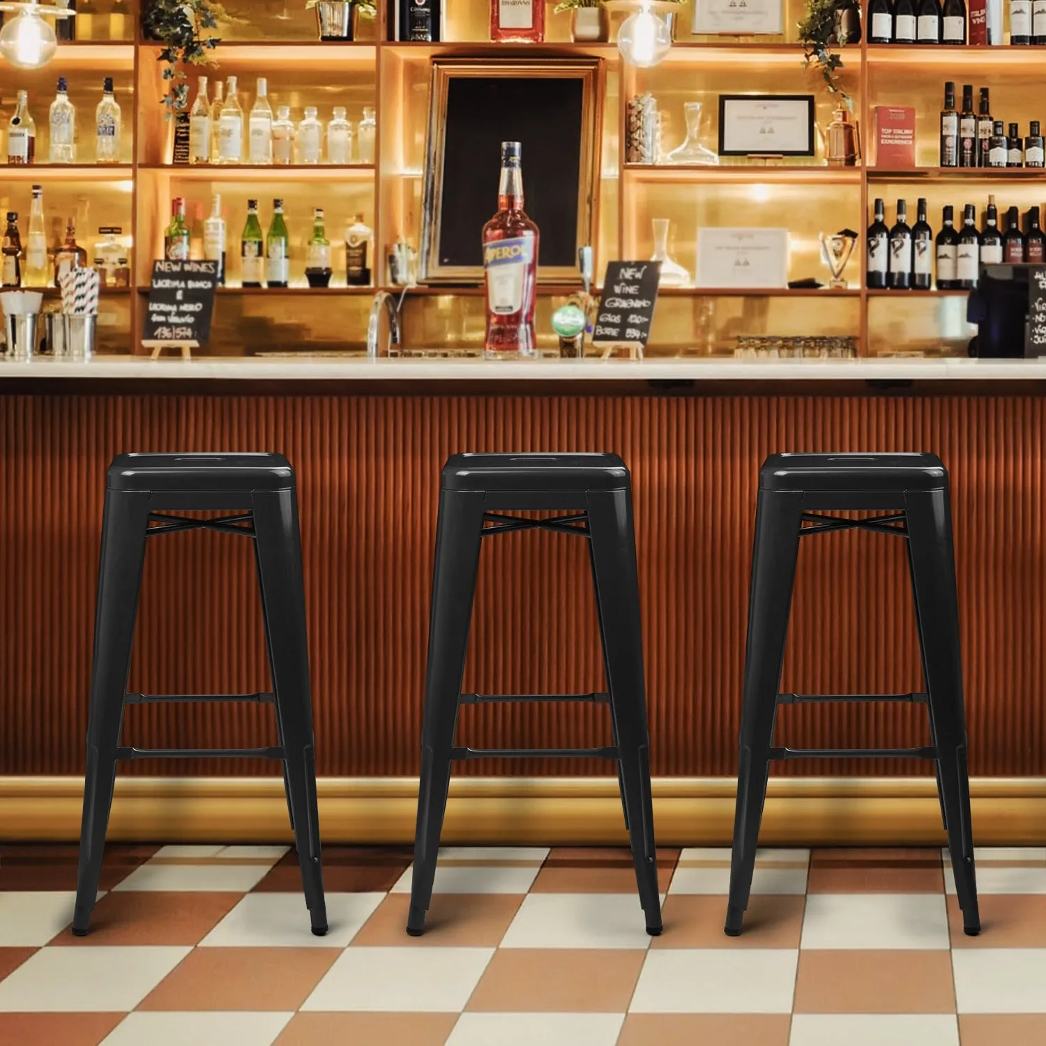 4 Pcs 30.5" Stackable Bar Stool