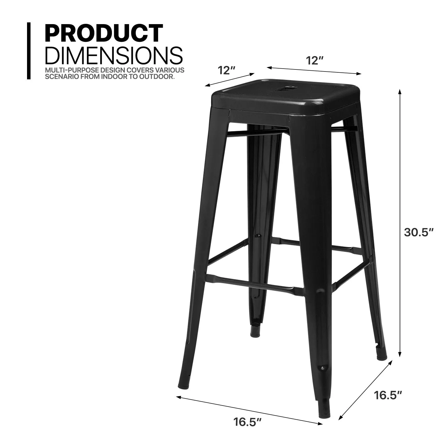 4 Pcs 30.5" Stackable Bar Stool