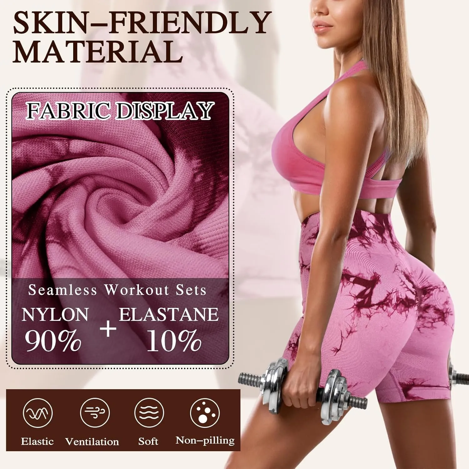 4 Piece Women Workout Shorts Tie Dye High Waist Butt Lift Shorts Tight Women Workout Gym Yoga Sports Shorts
