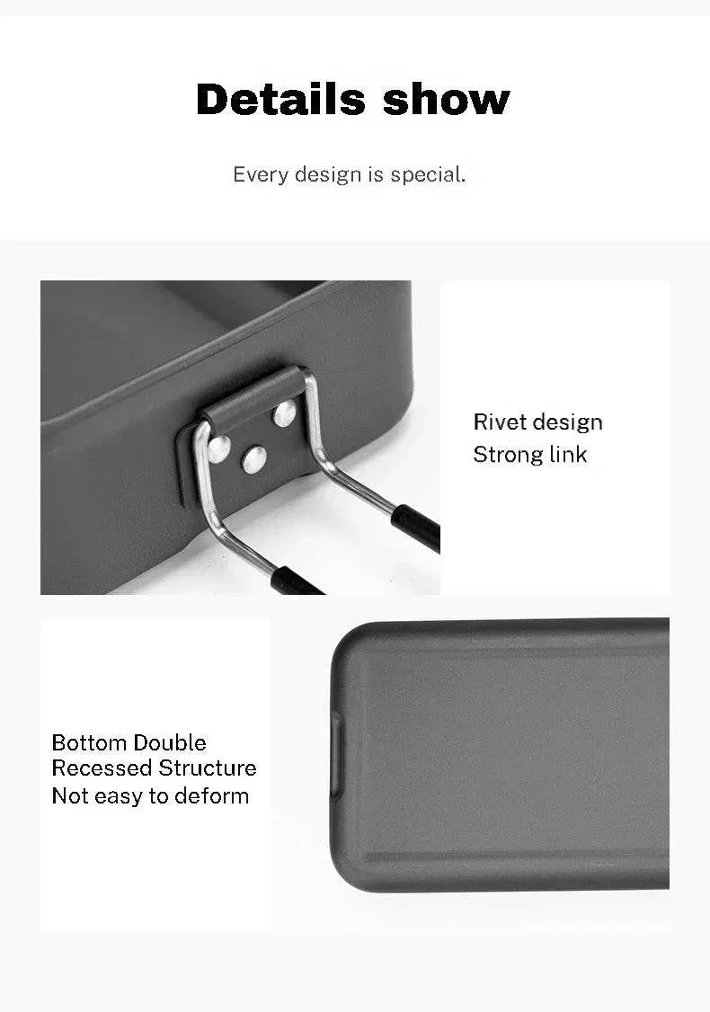 ALOCS Customer's Aluminum Alloy Lunch Box Tableware Camping Camping Tableware Portable Set Lunch Box with Fork Spoon Stove