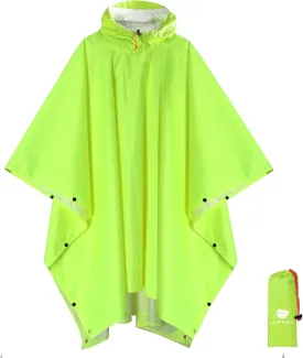 ANYOO Hooded Rain Poncho for Adults Waterproof Lightweight Rain Coat for Men Women Reusable Rain Jacket for Emergency Outdoor