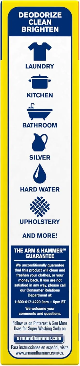 ARM & HAMMER Super Washing Soda Household Cleaner and Laundry Booster, 55 oz Box