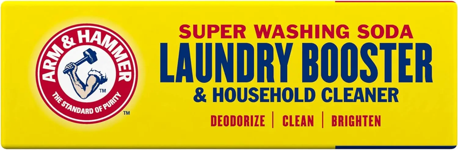 ARM & HAMMER Super Washing Soda Household Cleaner and Laundry Booster, 55 oz Box