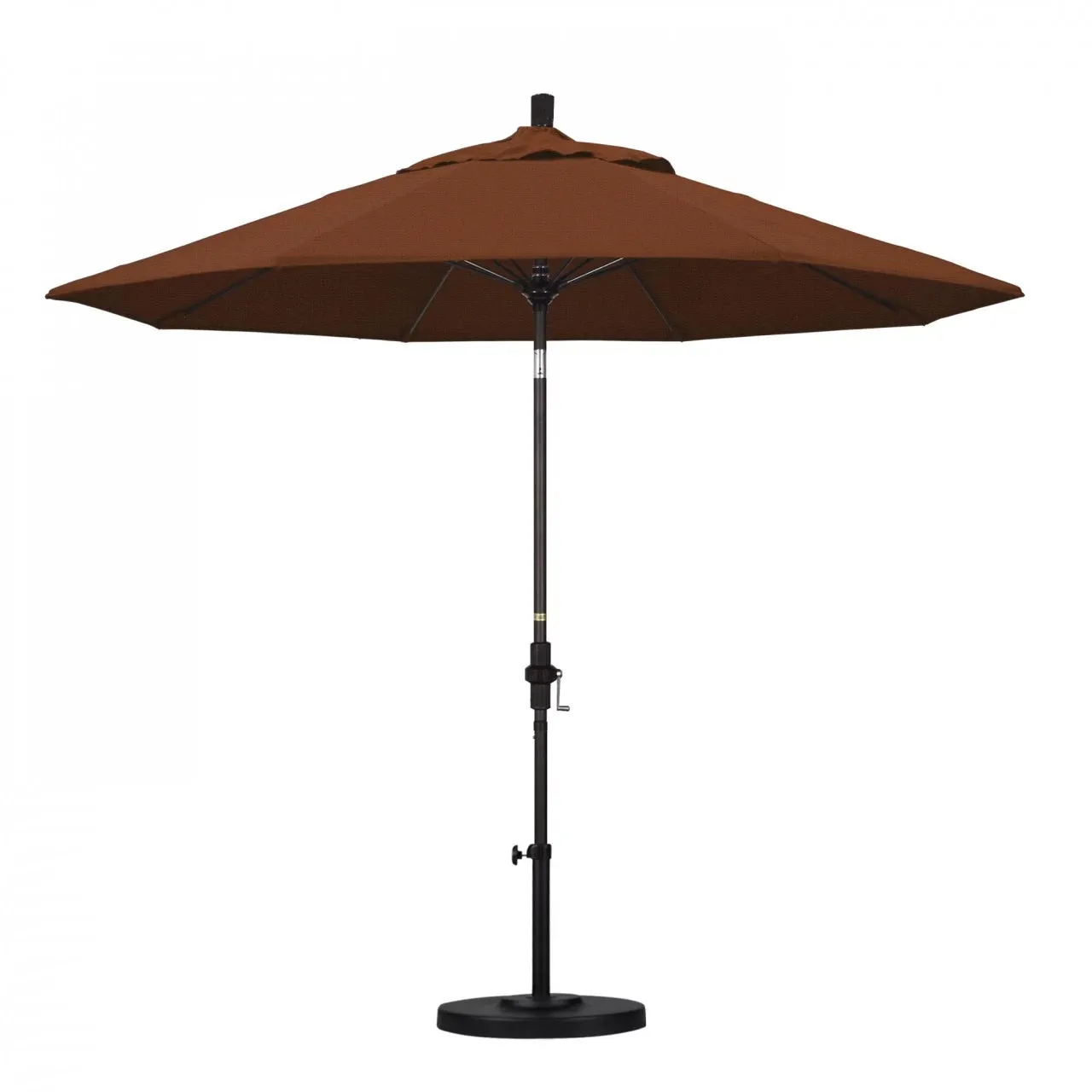 California Umbrella Sun Master Series 9 ft Patio Umbrella - Stylish Collar Tilt with Crank Lift for Easy Use