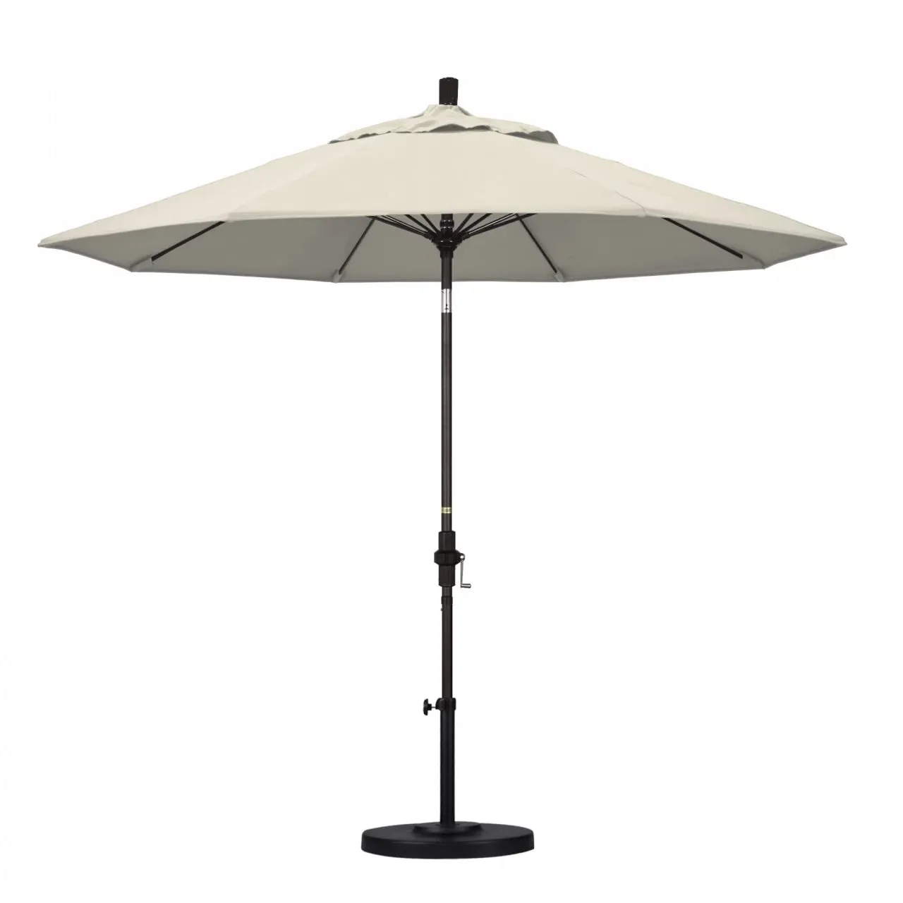 California Umbrella Sun Master Series 9 ft Patio Umbrella - Stylish Collar Tilt with Crank Lift for Easy Use