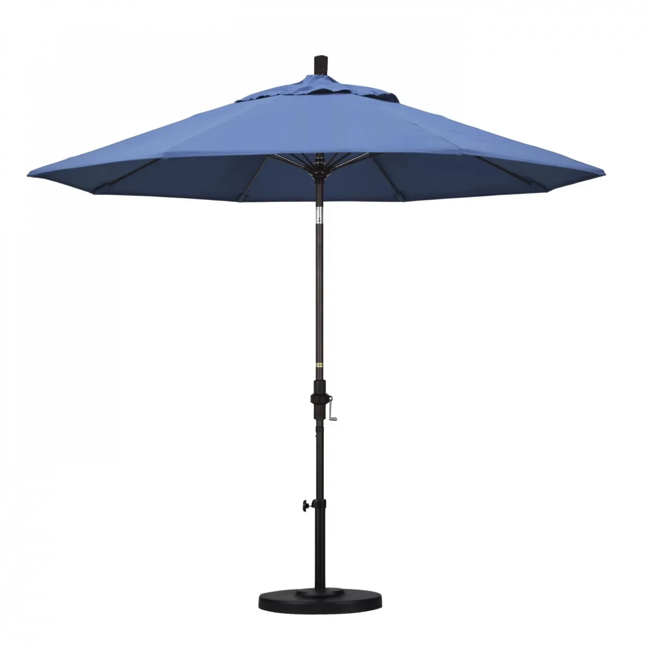California Umbrella Sun Master Series 9 ft Patio Umbrella - Stylish Collar Tilt with Crank Lift for Easy Use