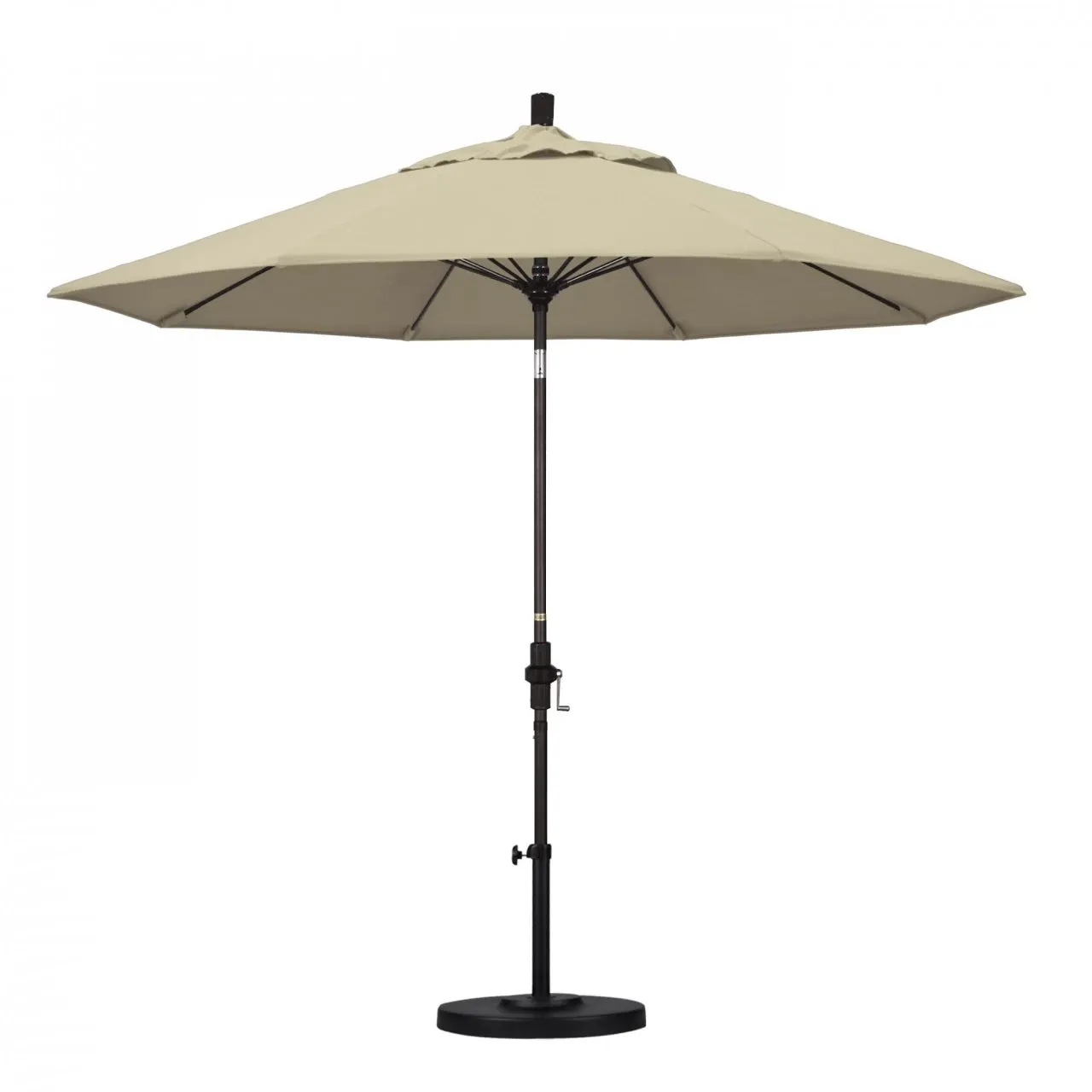 California Umbrella Sun Master Series 9 ft Patio Umbrella - Stylish Collar Tilt with Crank Lift for Easy Use