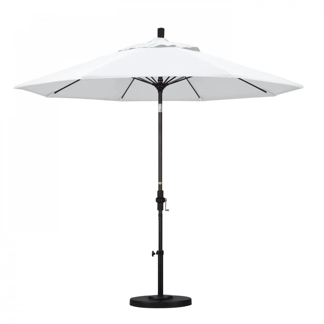 California Umbrella Sun Master Series 9 ft Patio Umbrella - Stylish Collar Tilt with Crank Lift for Easy Use