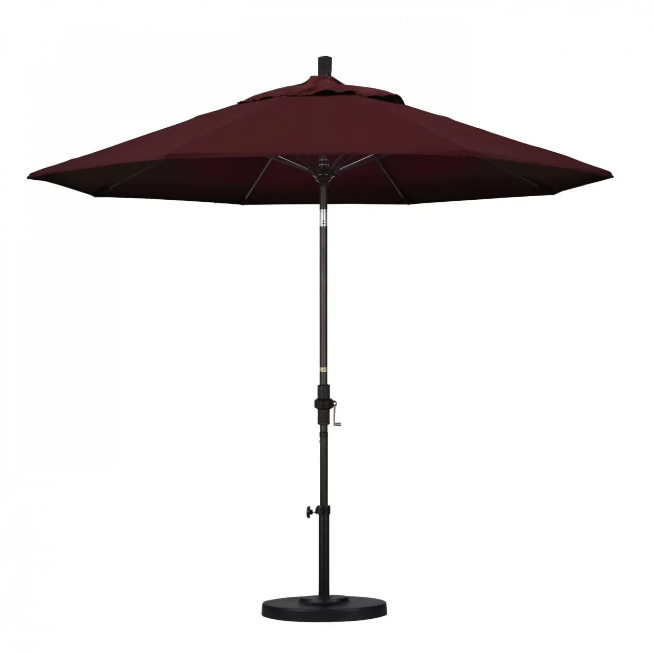 California Umbrella Sun Master Series 9 ft Patio Umbrella - Stylish Collar Tilt with Crank Lift for Easy Use