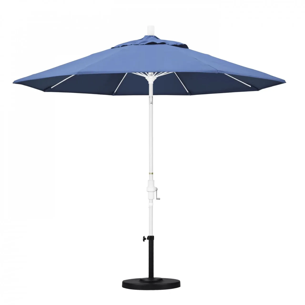 California Umbrella Sun Master Series 9 ft Patio Umbrella - Stylish Collar Tilt with Crank Lift for Easy Use