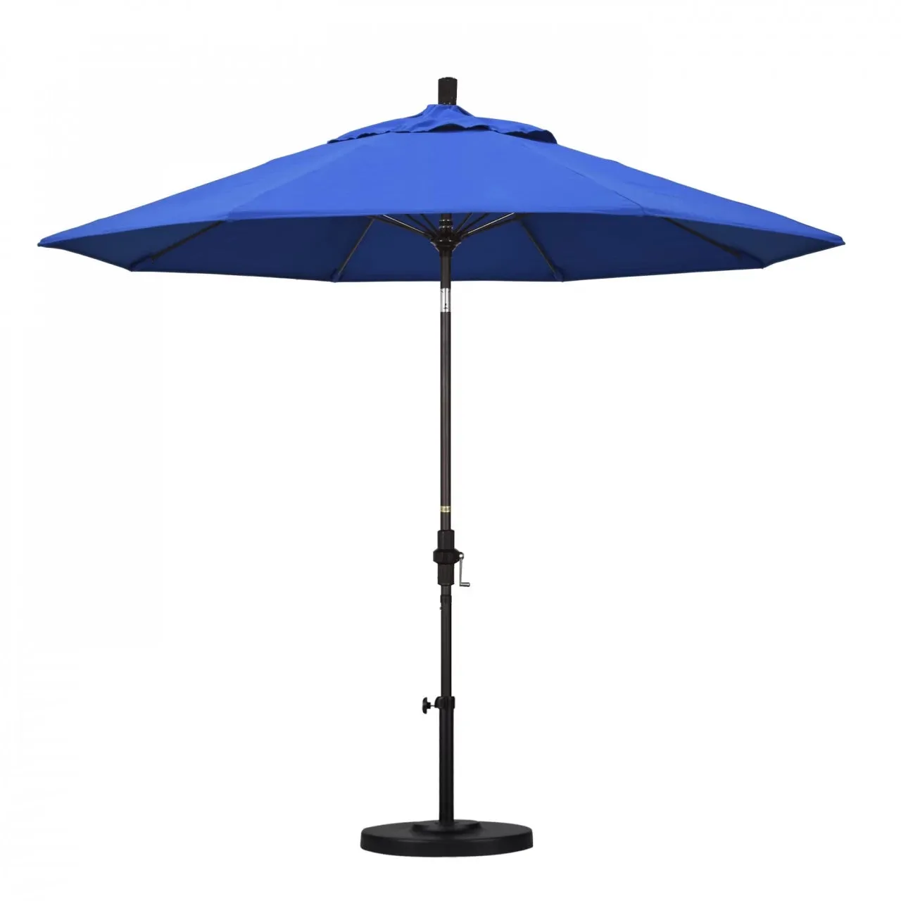 California Umbrella Sun Master Series 9 ft Patio Umbrella - Stylish Collar Tilt with Crank Lift for Easy Use
