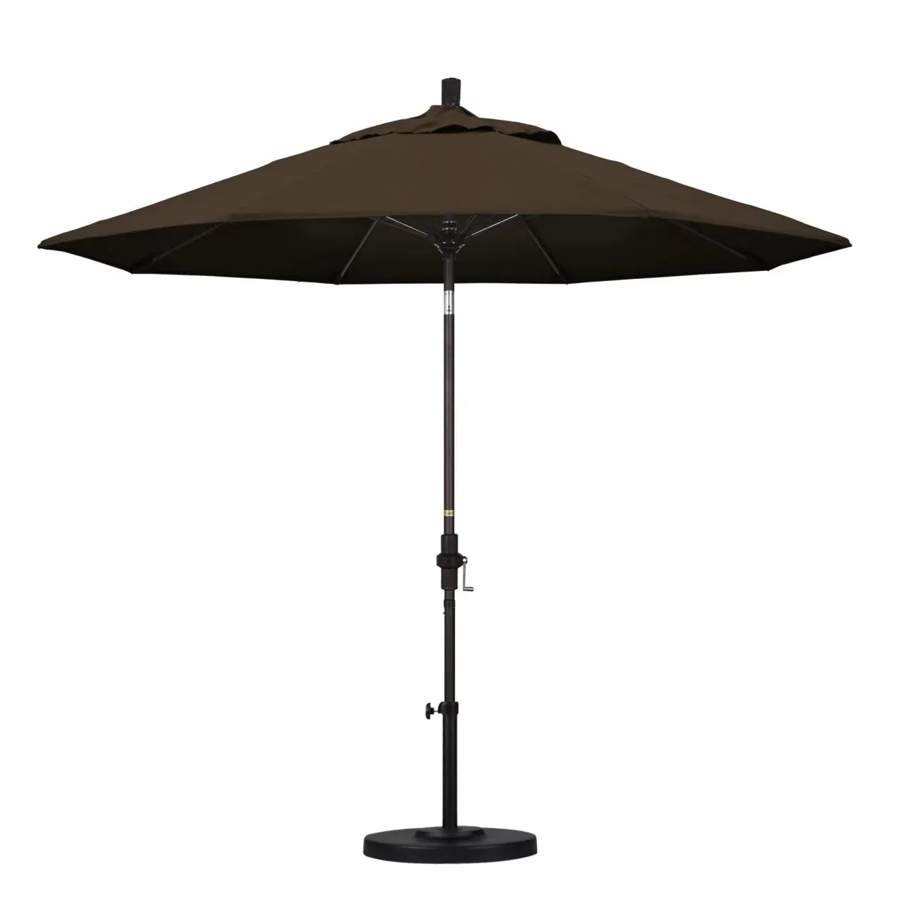 California Umbrella Sun Master Series 9 ft Patio Umbrella - Stylish Collar Tilt with Crank Lift for Easy Use