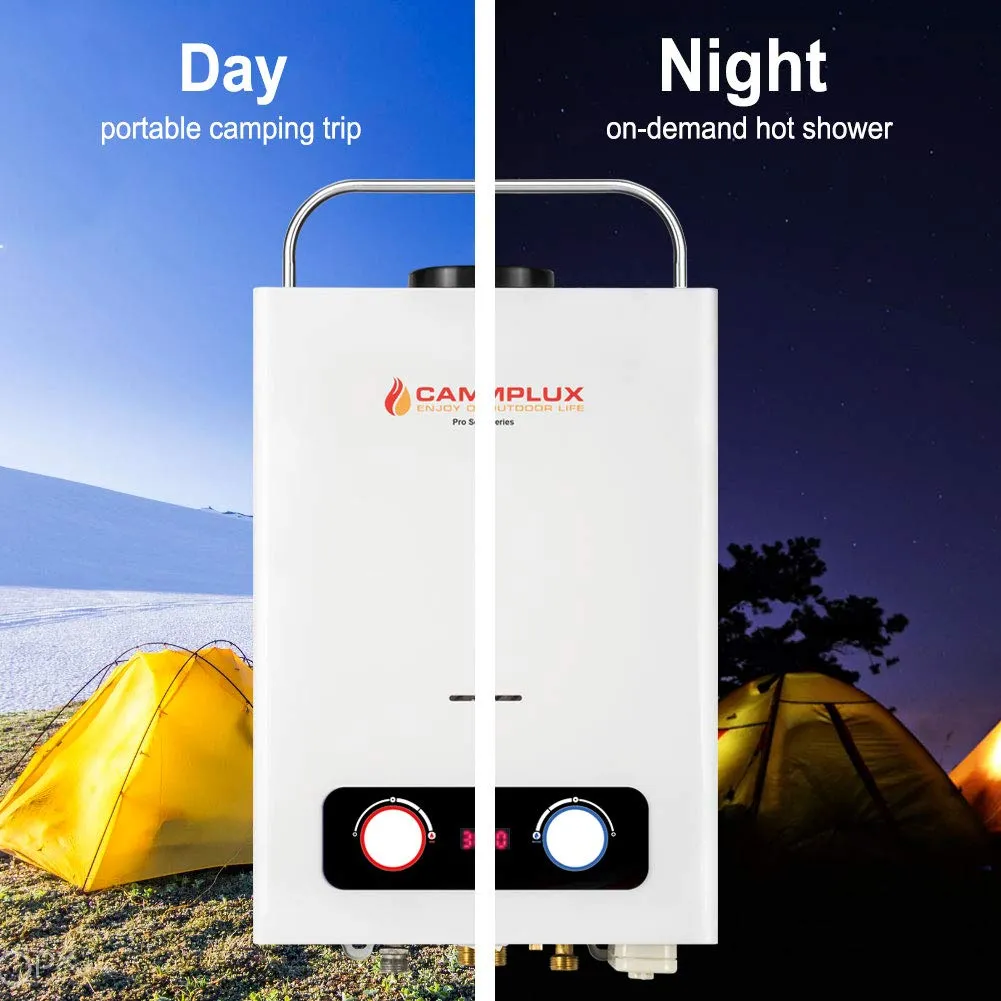 Camplux 1.58 GPM Outdoor Tankless Propane Water Heater with 1.2 GPM Water Pump