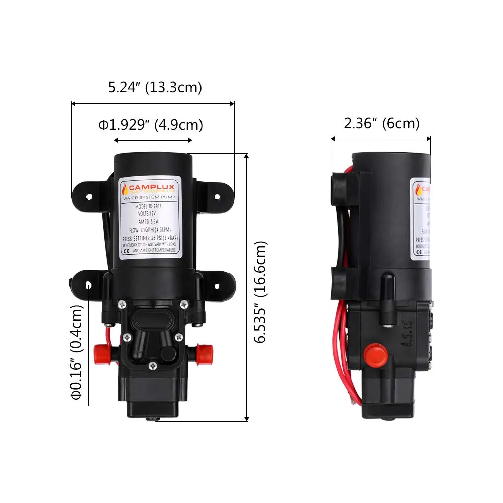 Camplux 1.58 GPM Outdoor Tankless Propane Water Heater with 1.2 GPM Water Pump