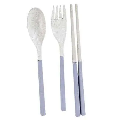Compact Foldable Wheat Straw Cutlery Set