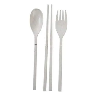 Compact Foldable Wheat Straw Cutlery Set