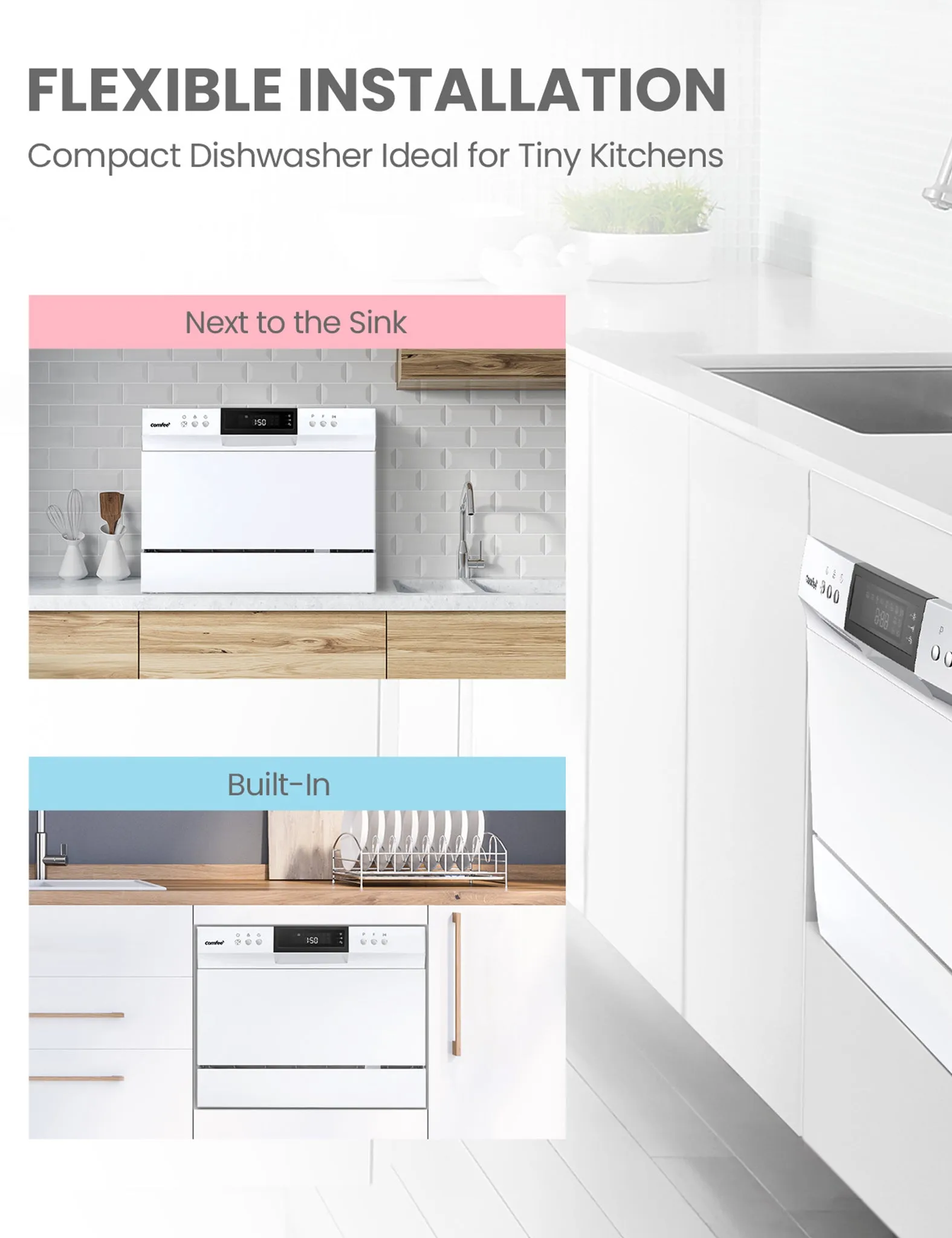 Countertop Portable Dishwasher  - White