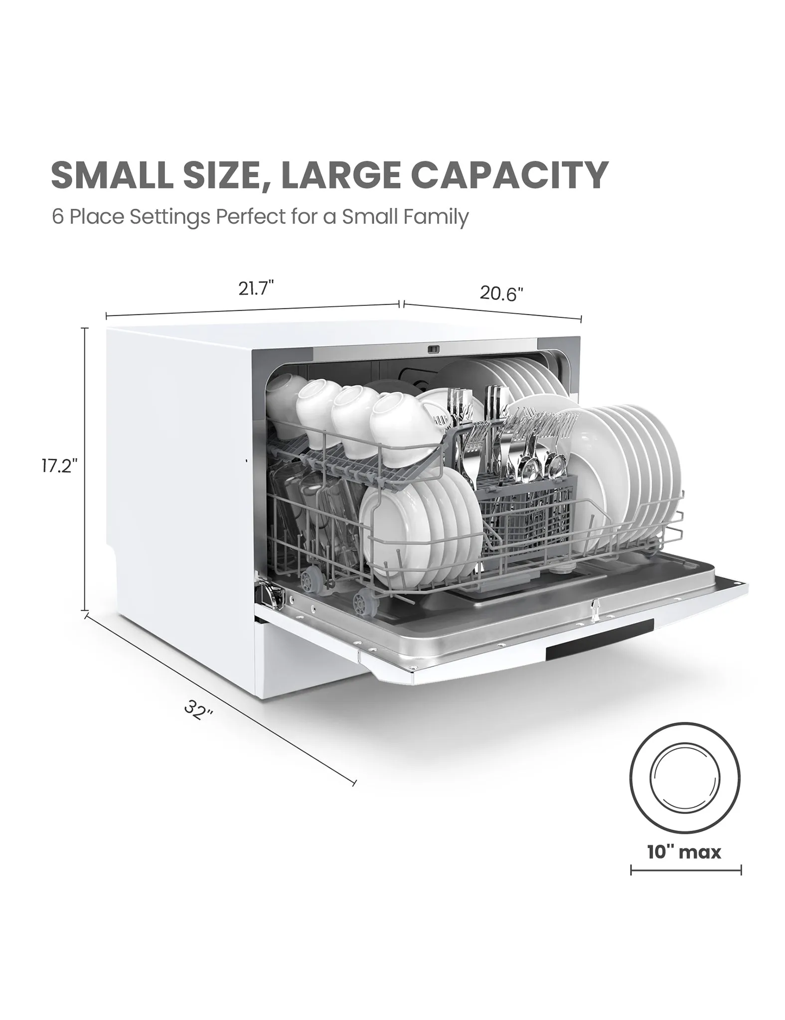 Countertop Portable Dishwasher  - White