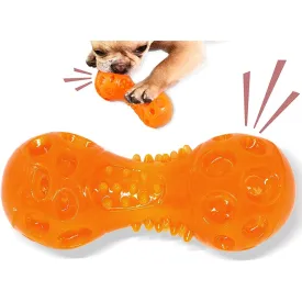 Dog Squeaky Chew Toys Bounce Dumbbell , Toys for Chewers to Clean Teeth and Prevent Boredom