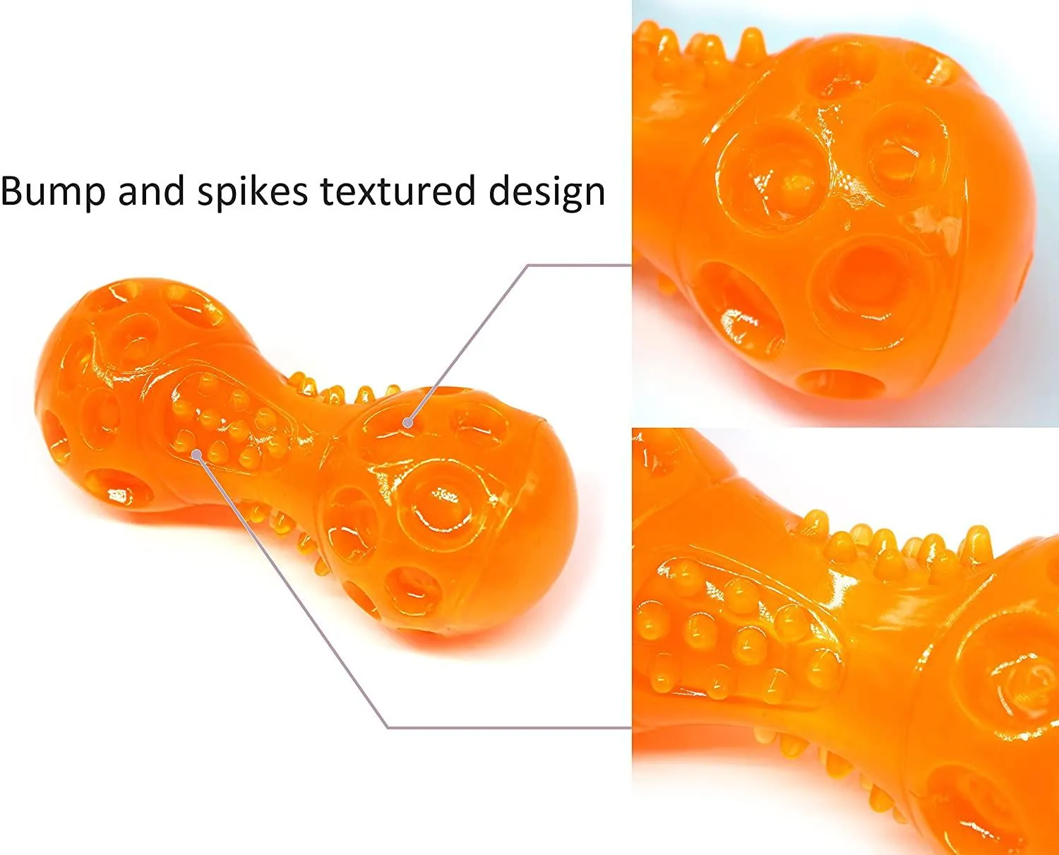 Dog Squeaky Chew Toys Bounce Dumbbell , Toys for Chewers to Clean Teeth and Prevent Boredom
