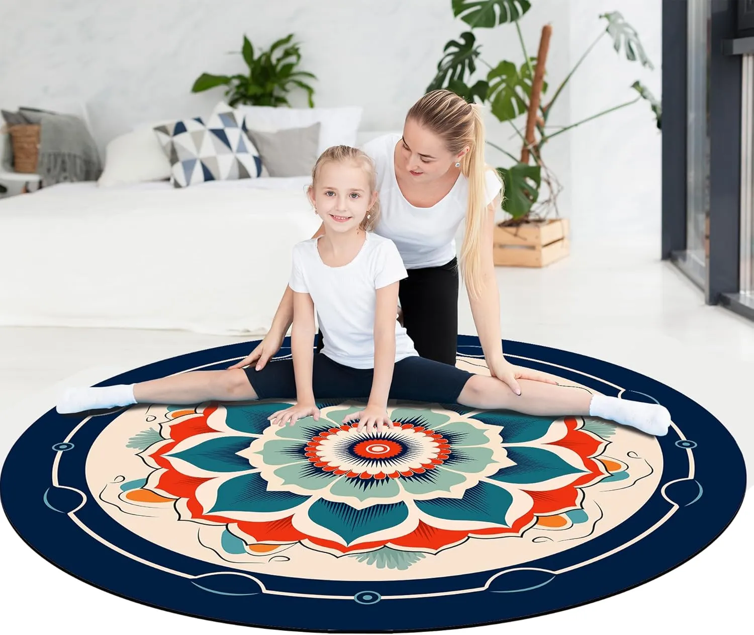 Extra Large Round Meditation Mat Circular Anti Slip Oversize Rubber Furniture Pad for Yoga,Meditation,Pilates,Exercise for Home Outdoor(140CM X 3.5MM Thick)