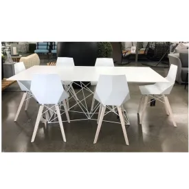 Faz Dining Table and Wood Chairs (Sold as a Set of 7)