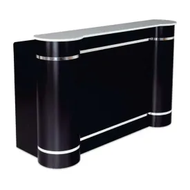 Forbes Industries 4875-6 75" Mobile Bar Contemporary Shape With Two Inlaid Accent Strips
