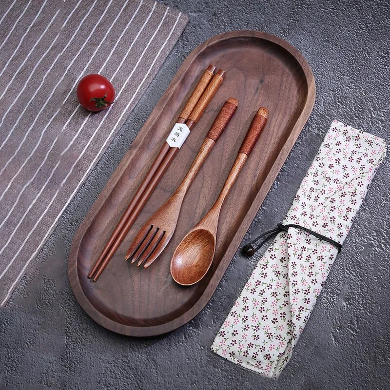Funki Buys | Cutlery Sets | Portable 2-3-Pcs Wooden Cutlery Set | Eco