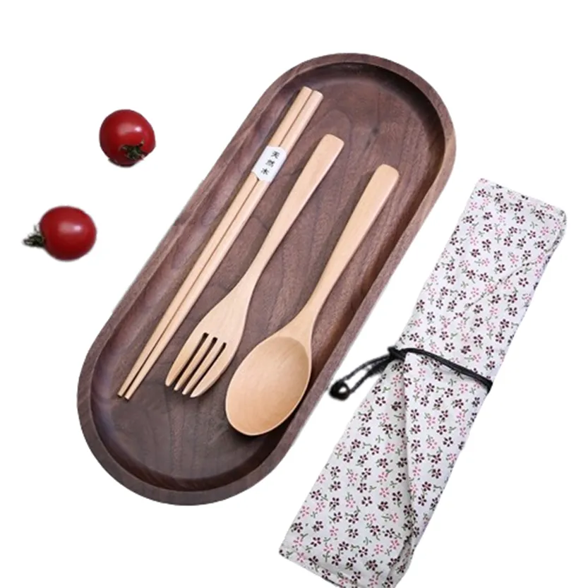 Funki Buys | Cutlery Sets | Portable 2-3-Pcs Wooden Cutlery Set | Eco
