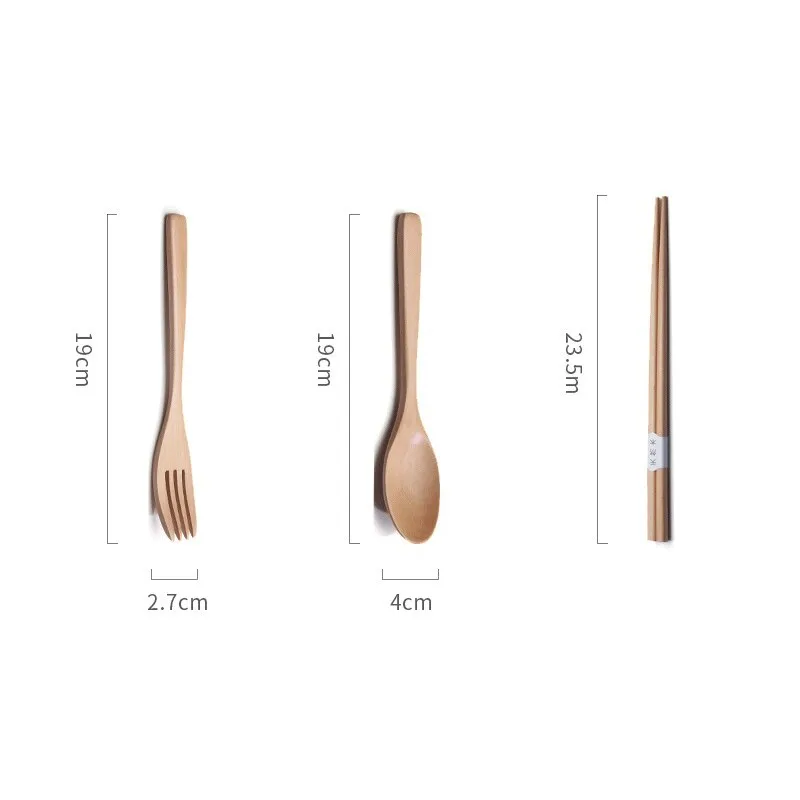Funki Buys | Cutlery Sets | Portable 2-3-Pcs Wooden Cutlery Set | Eco