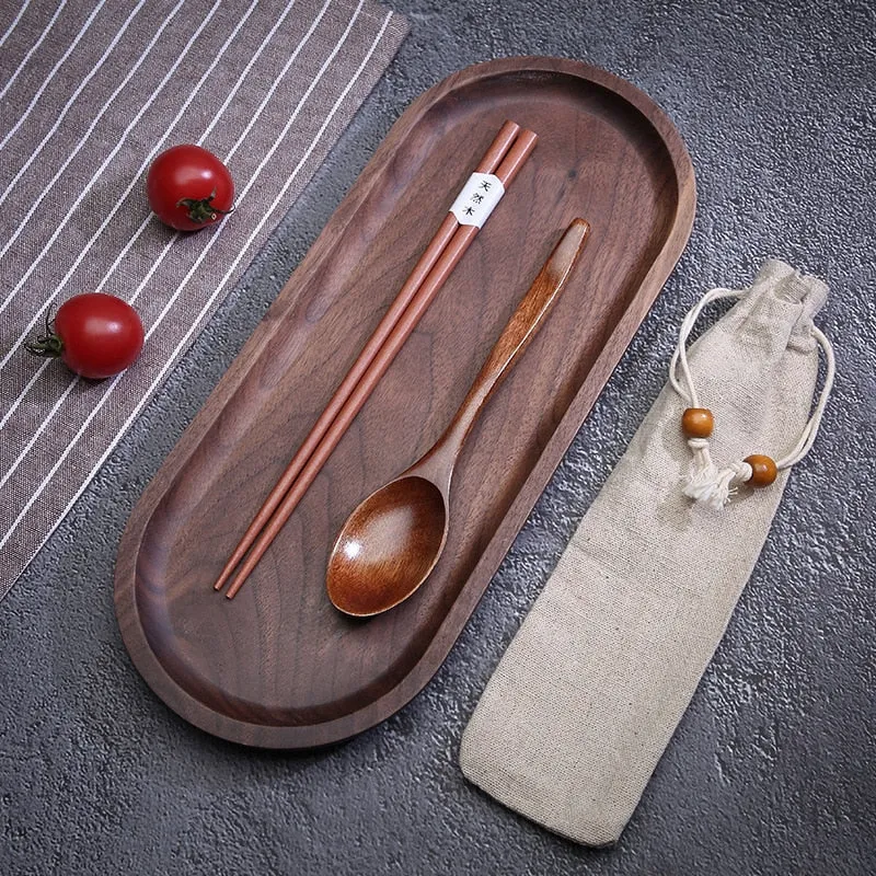 Funki Buys | Cutlery Sets | Portable 2-3-Pcs Wooden Cutlery Set | Eco