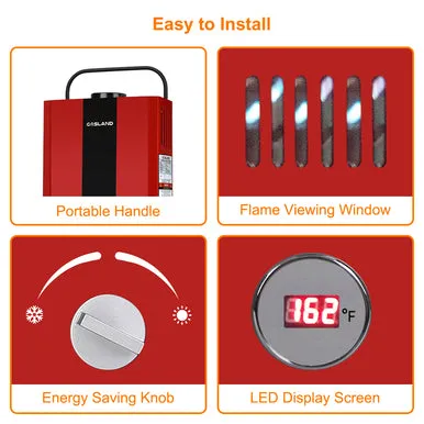 Gasland Outdoor Portable Tankless Water Heater - 1.58GPM 6L - Red