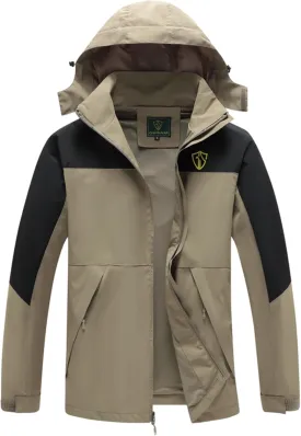 GIISAM Rain Jacket for Men, Mens Waterproof Raincoat Lightweight Rain Jackets Outdoor Rain Coat Windbreaker with Hood