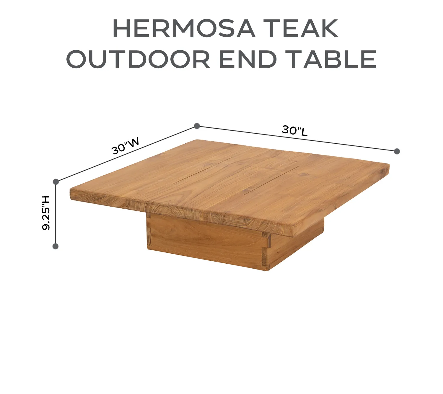 Hermosa 30"x30" Teak Outdoor End Table