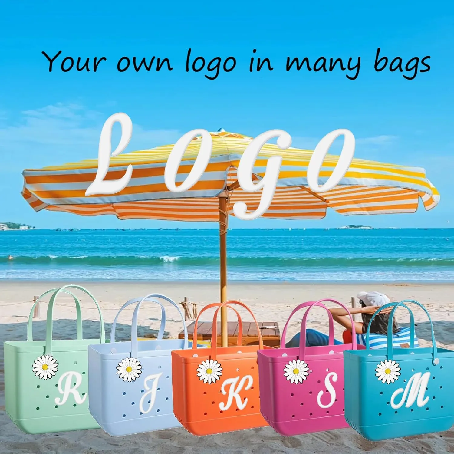 Hroatpk 2pcs Charms for Bogg Bag, Letter Charms Decorative Alphabet Lettering Accessories Insert Compatible With Beach Bag, Rubber Tote