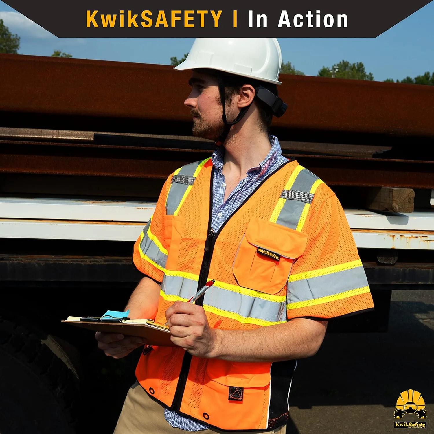 KwikSafety - Charlotte, NC - Men's & Women's Class 3 Safety Vest PPE Hi Vis Reflective ANSI OSHA