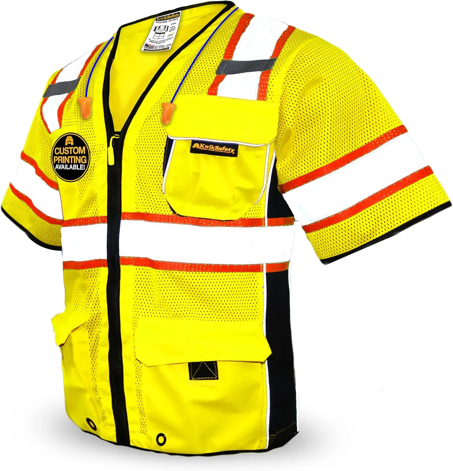 KwikSafety - Charlotte, NC - Men's & Women's Class 3 Safety Vest PPE Hi Vis Reflective ANSI OSHA